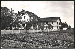 Les Cullayes, Pension Delessert, circulée 1958