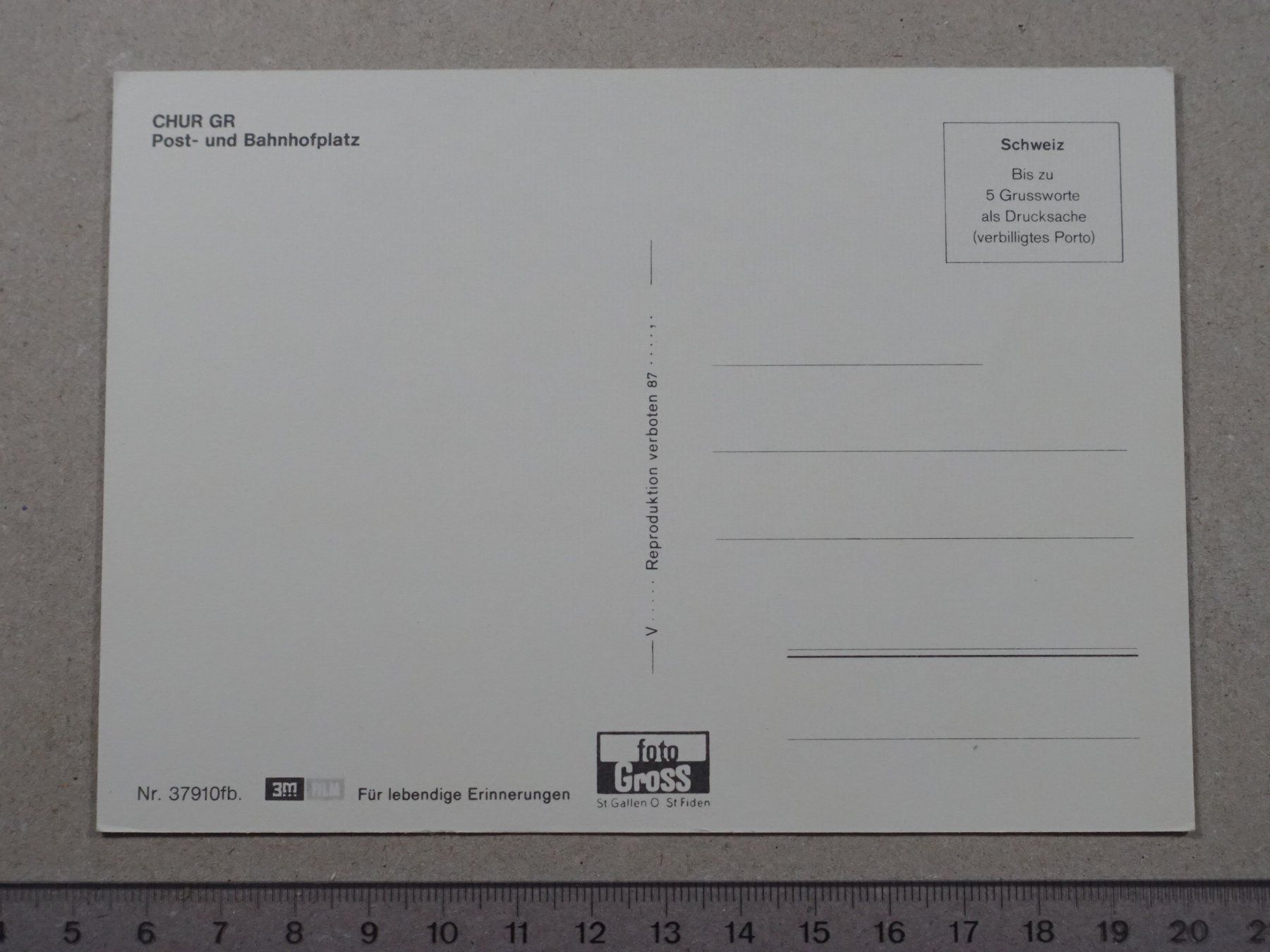 Cartoline postali: Chur, Postplatz, Bahnhof Platz, belebt, Postauto – Usato da Lenzburg venduto da fh1 1