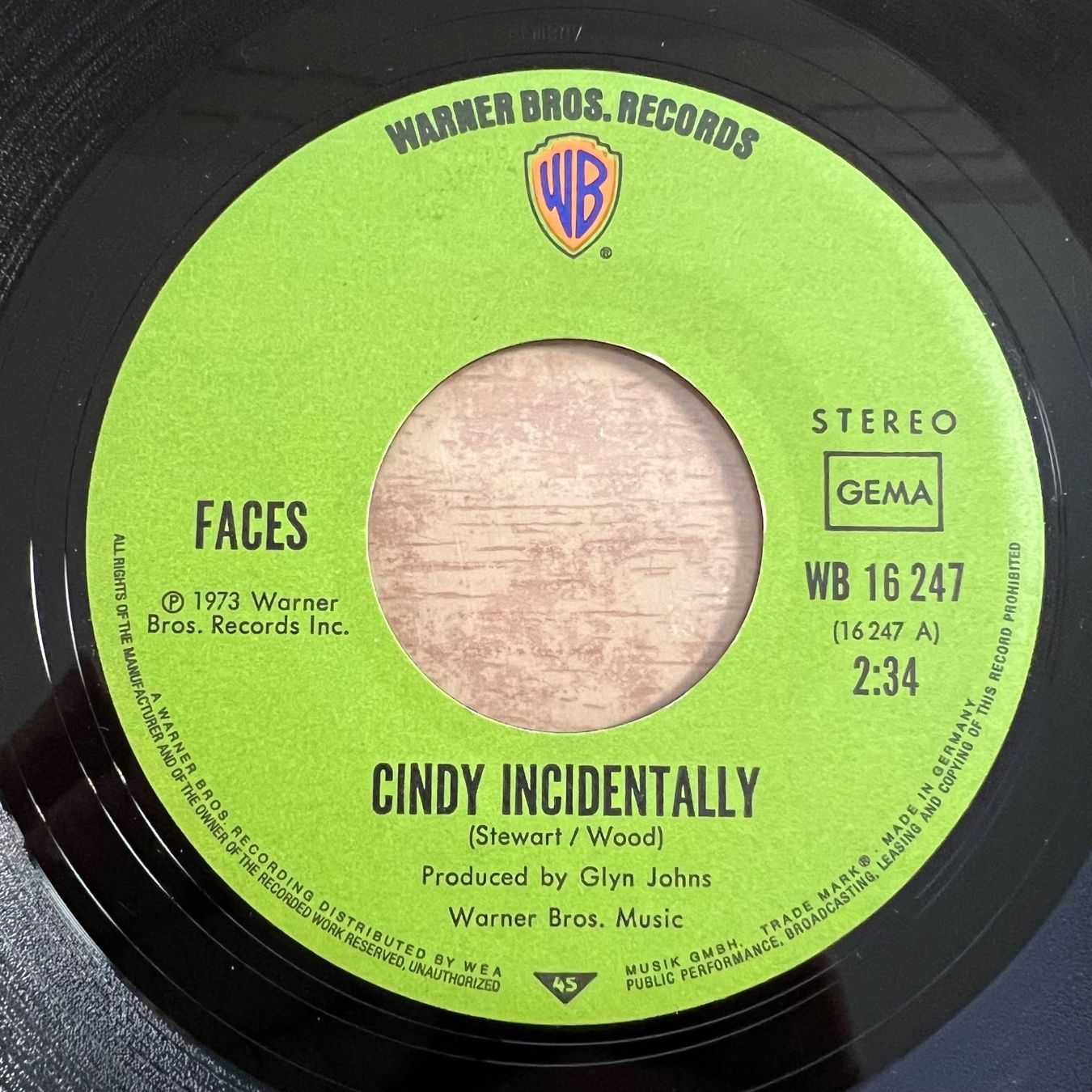 Schallplatten: Faces - Cindy Incidentally / 1. D-Press. 1973 – Gebraucht aus Gais von soundcave57 2