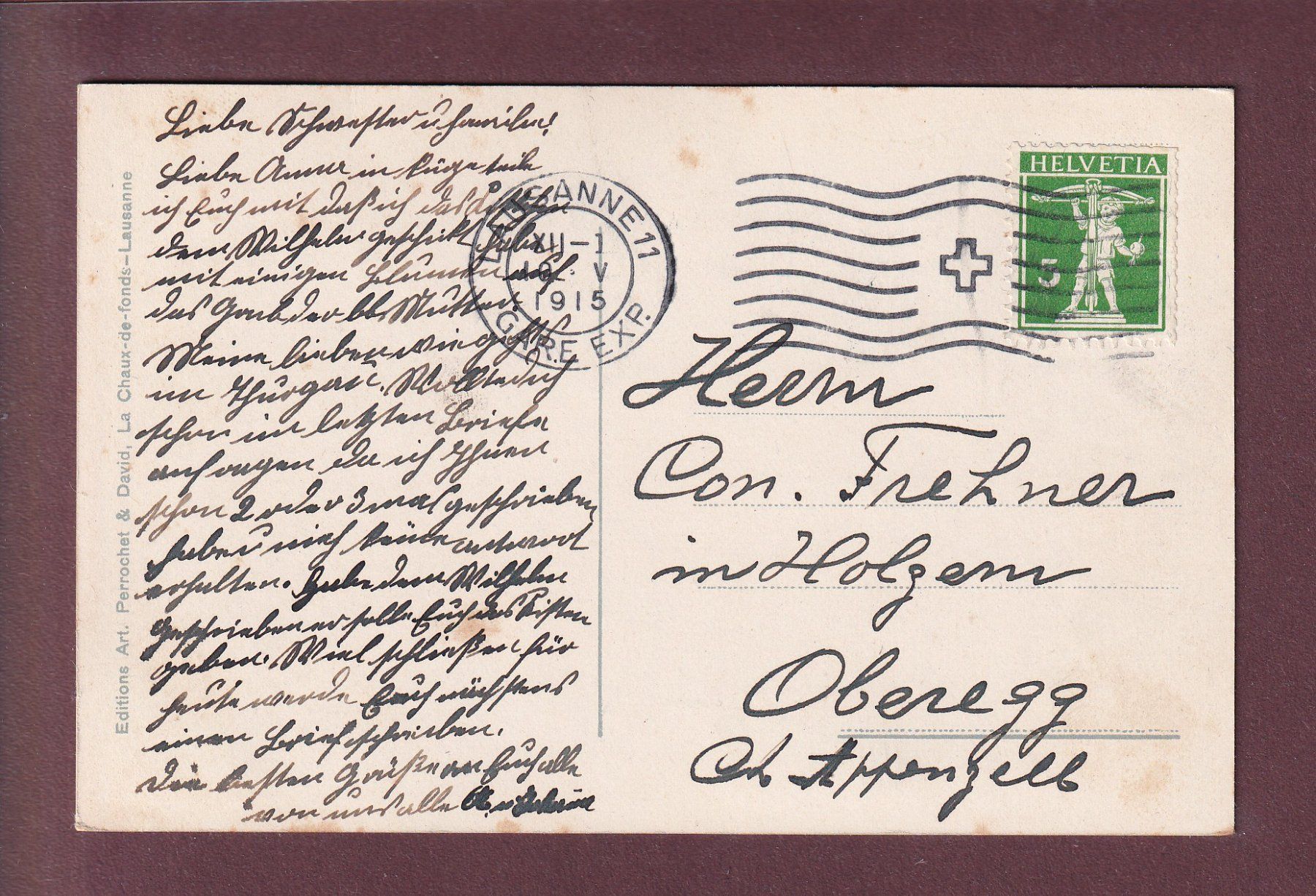 Ansichtskarten: LAUSANNE - Pont Chauderon - Tram - 1915 – Gebraucht aus Pully von nicecards 1