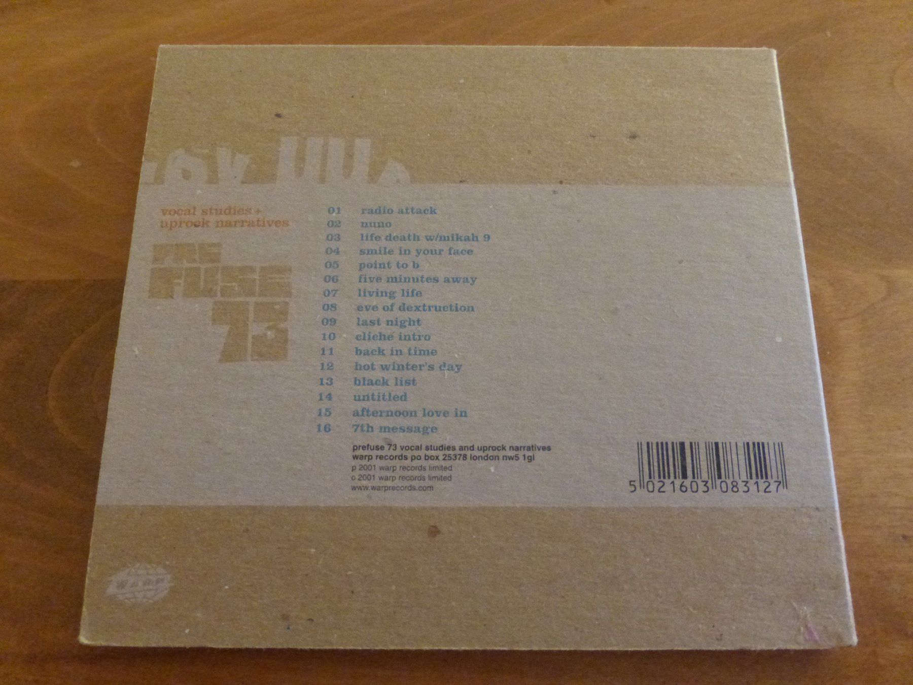 CD: Prefuse 73 - vocal studies and uprock narratives CD – Usato da Zumikon venduto da psisound 1