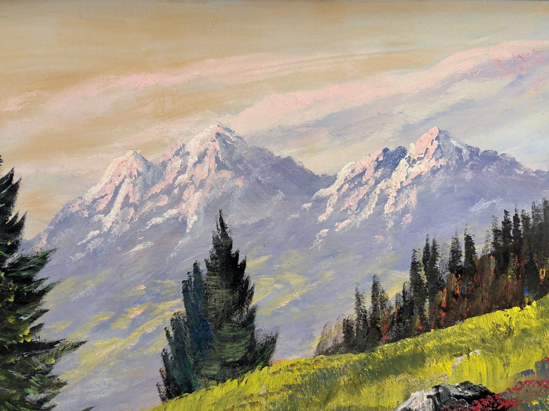 Gemälde: 81 cm breitx61 cm hoch/Gemälde wunderschöne Berglandschaft – Gebraucht aus Ottenbach von TimelessEmotions. 8