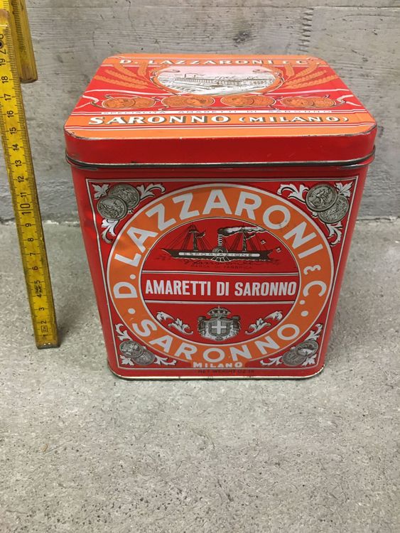 Scatola Di Latta Natalizia 'Santa Bag' 20x16 Cm, Per Biscotti E Alimenti, Con 2 Ricette, Decorazione E Regalo