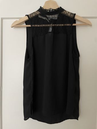 schwarze ärmellose elegante Bluse / black sleeveless elegant
