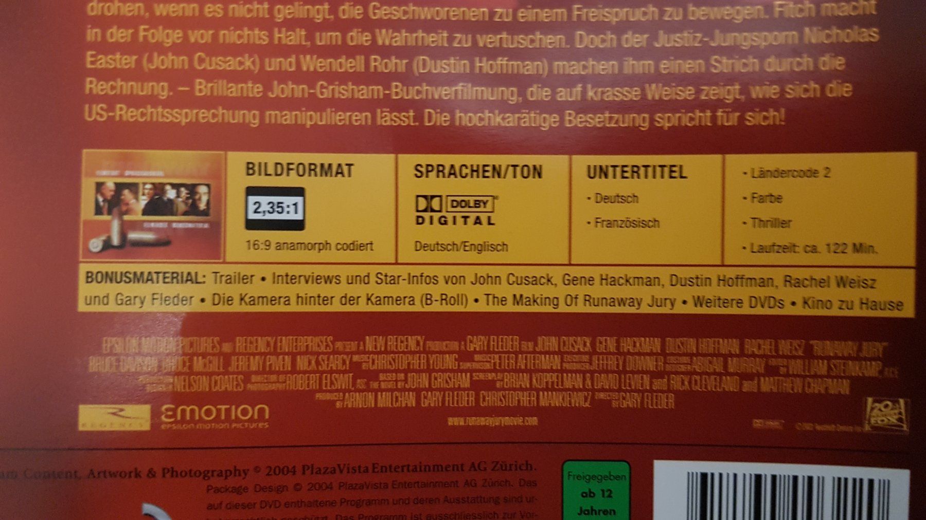 Tutti i DVDs: DVD Runaway Jury / Gene Hackman – Usato da Oetwil am See venduto da fineli2 1