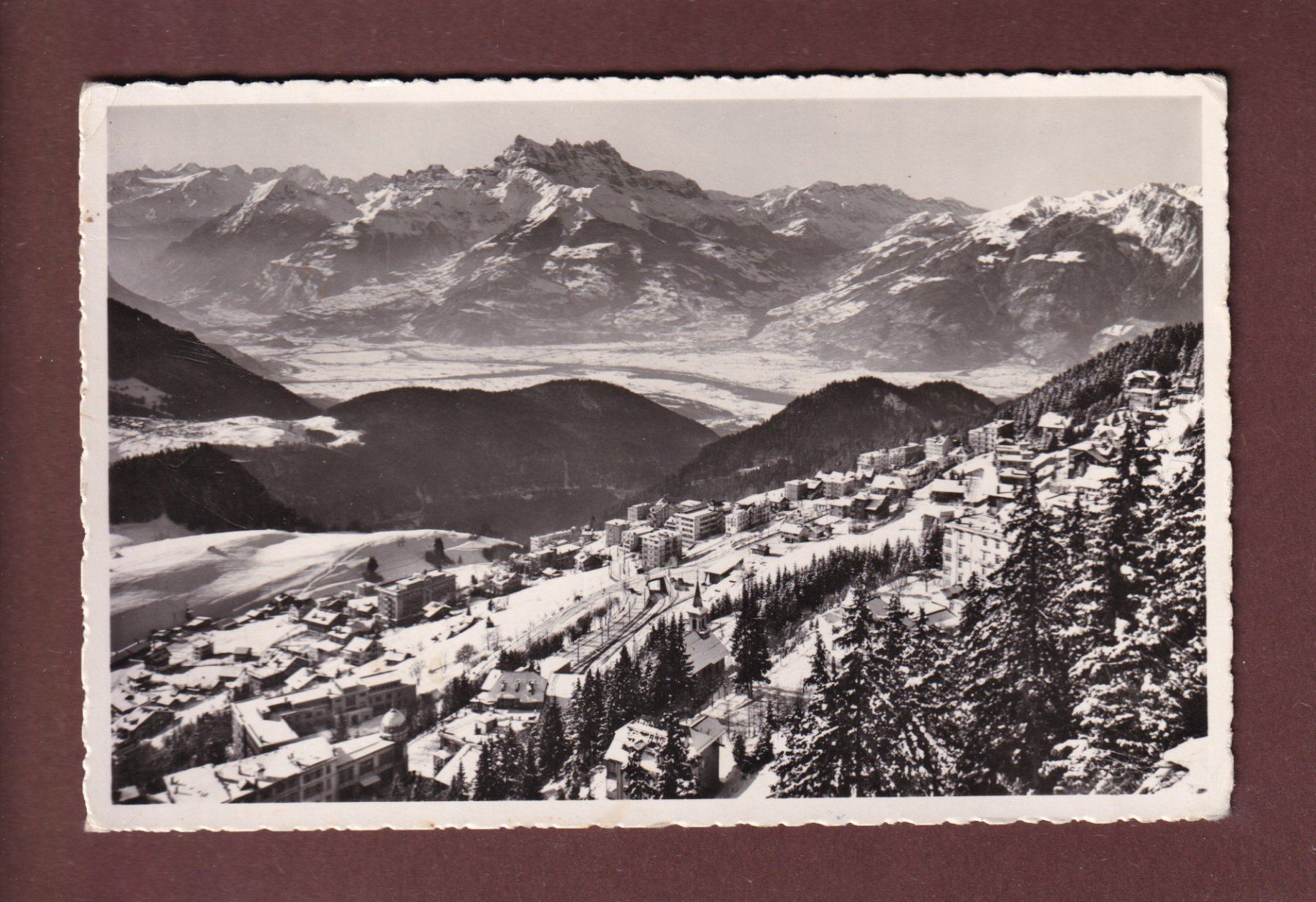 Cartoline postali: LEYSIN - Dents du Midi - 1936 – Usato da Pully venduto da nicecards-shop