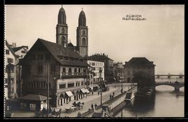 AK Zürich, Partie am Rathausquai