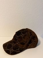 Gucci GG Velvet Baseball Cap Braun