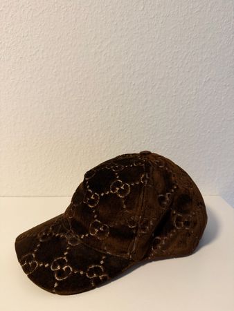 Gucci GG Velvet Baseball Cap Braun
