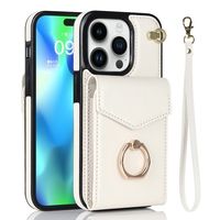 Schutzhülle Etui für iPhone 15 Pro mit Kartenfächer + Gurt