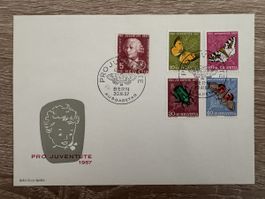 FDC Pro Juventute 1957 die seltene Illustration ohne Adresse