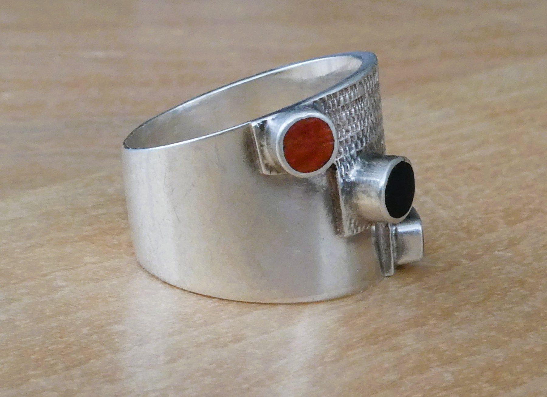Onyx Anelli: Silberring mit Onyx und Karneol – Usato da Beromünster venduto da legolas_mt-gd 2