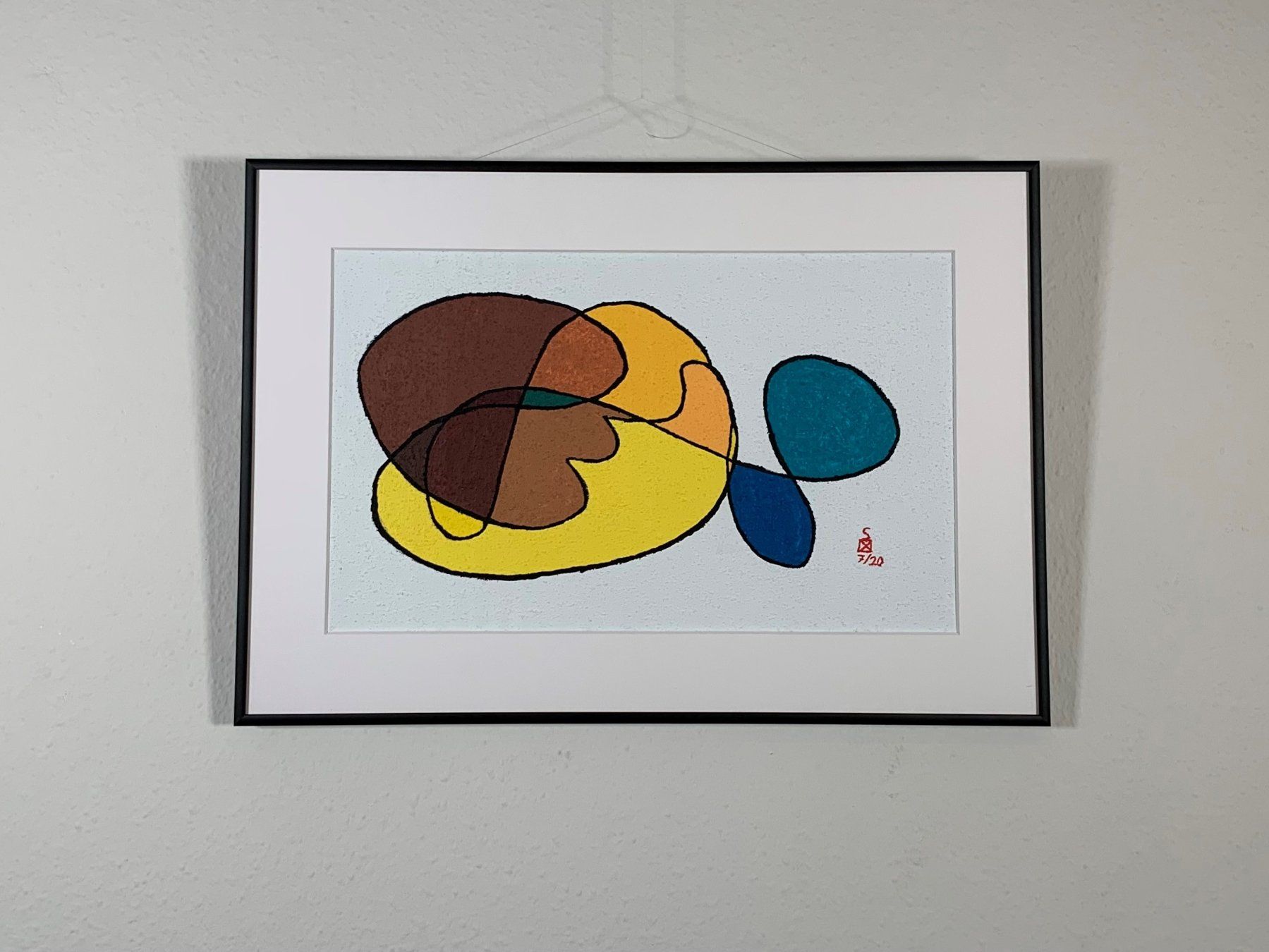Dipinti: Original Schweizer Kunst: Mann mit blauem Vogel – Usato da Basel venduto da EsZed