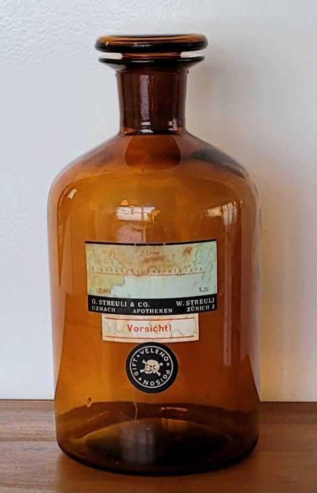 Laborzubehör: Original antike Apothekerflasche mit Stöpsel, 2 L – Gebraucht aus Unterengstringen von orpheo13