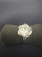 Bague argent 925, avec zirconium de 1cm, taille réglable 