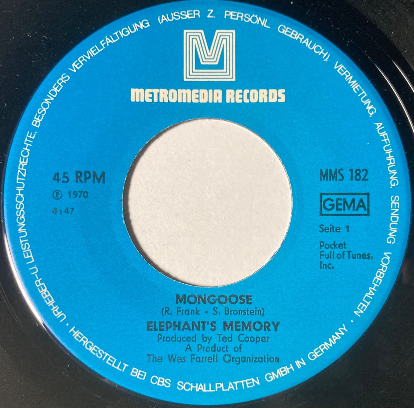 Schallplatten: ELEPHANT'S MEMORY - MONGOOSE – Gebraucht aus Poliez-Pittet von Newtown-Records 2