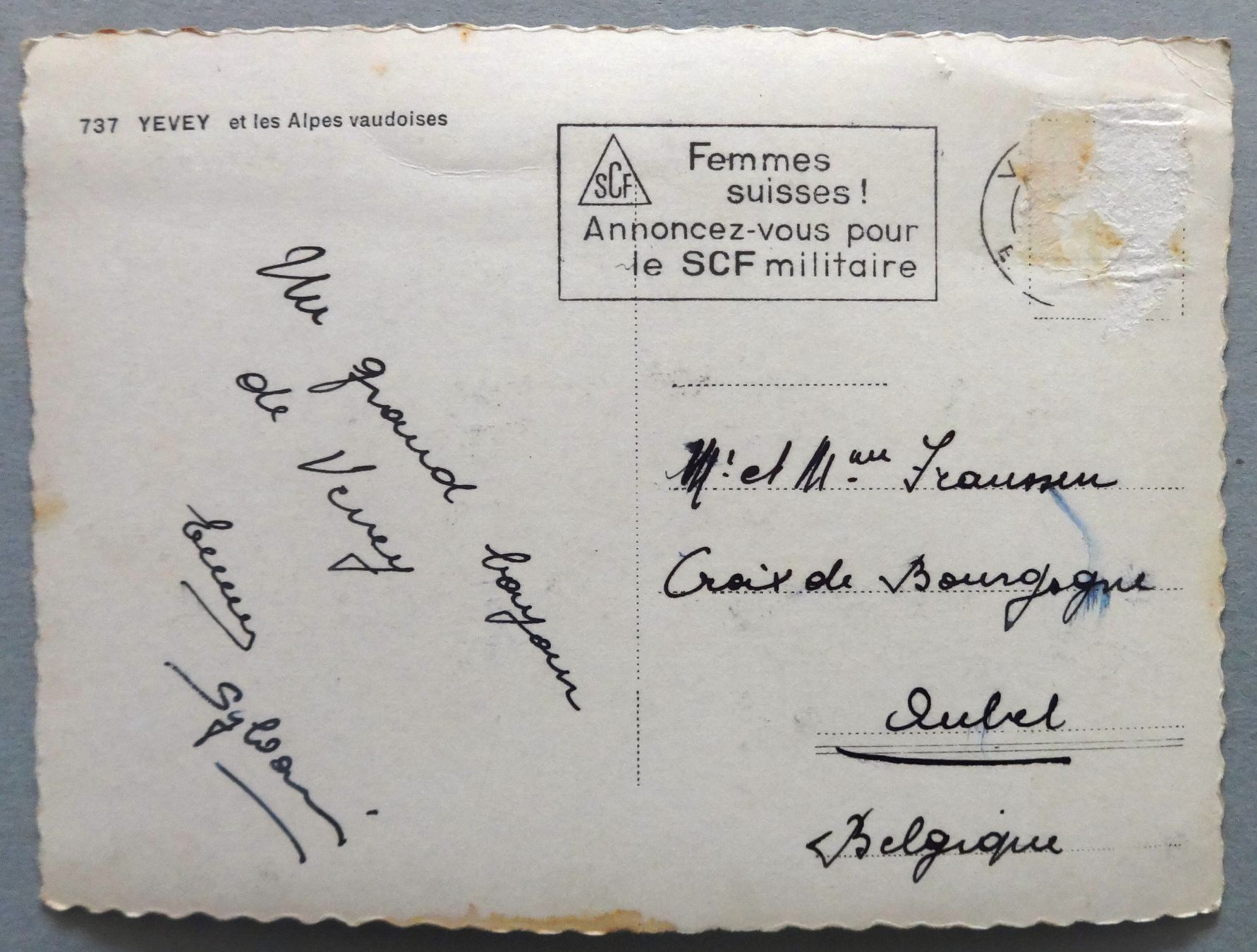 Cartoline postali: Vevey et les Alpes vaudoises – Difettoso da Fétigny venduto da Billy2miny 1