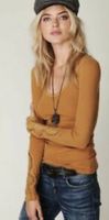Thermo Shirt Pullover Spitzen Gold Free People XS S zu Nile