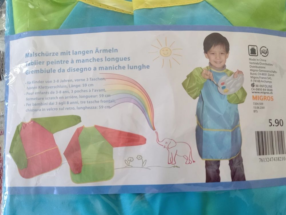 Grembiule Impermeabile Playshoes Con Maniche E Tasche – Per Bambini, Unisex, Fantasia