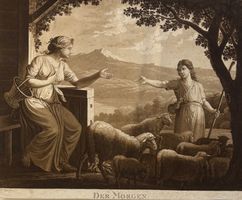 Johann Heinrich Lips (1758-1817), Aquatinta Radierung, 1800