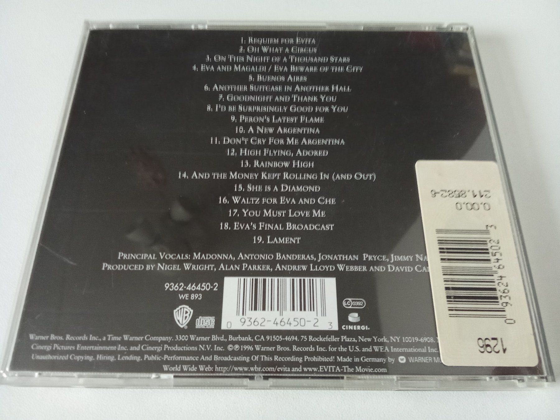 CD: EVITA - originale Filmmusik – Usato da Bilten venduto da Bora3 1