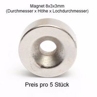 Magnete superstark 5 Stück, 8x3x3mm