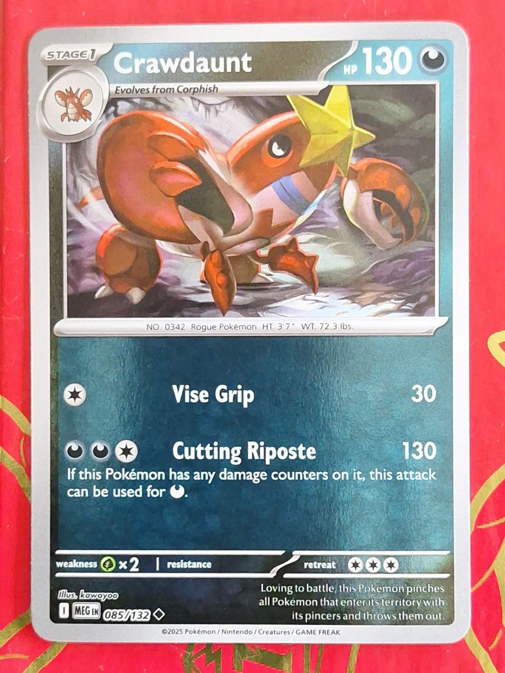 Pokémon Carte collezionabili: Crawdaunt - Reverse Holo Pokemon Mega Evolution – Usato da Altstätten SG venduto da GGsGameshop