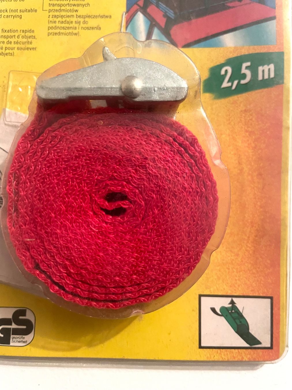 Bindegeräte: Verzurrgurt, rot, 2.5 m, Sicherheitsverschlus – Neu und originalverpackt aus Amriswil von fit8580