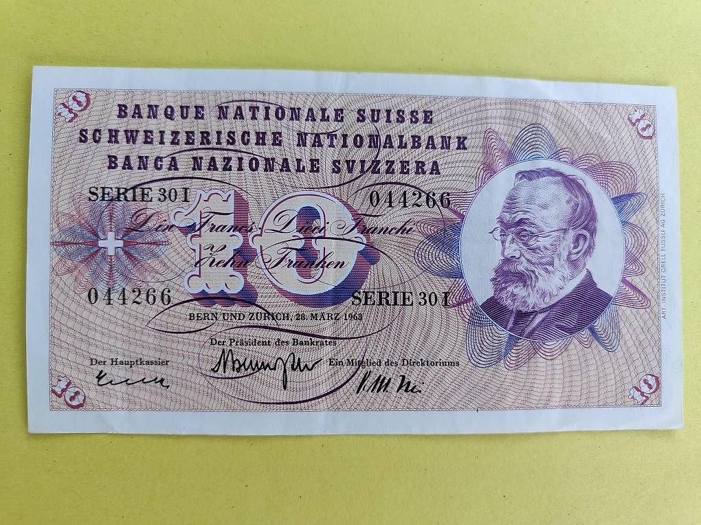 Banconote: 10 Franken 1963 – Usato da chur venduto da Hmars