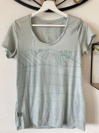 Icebreaker Merino T-Shirt Damen M Berg Motiv Shirt Sommer Wa