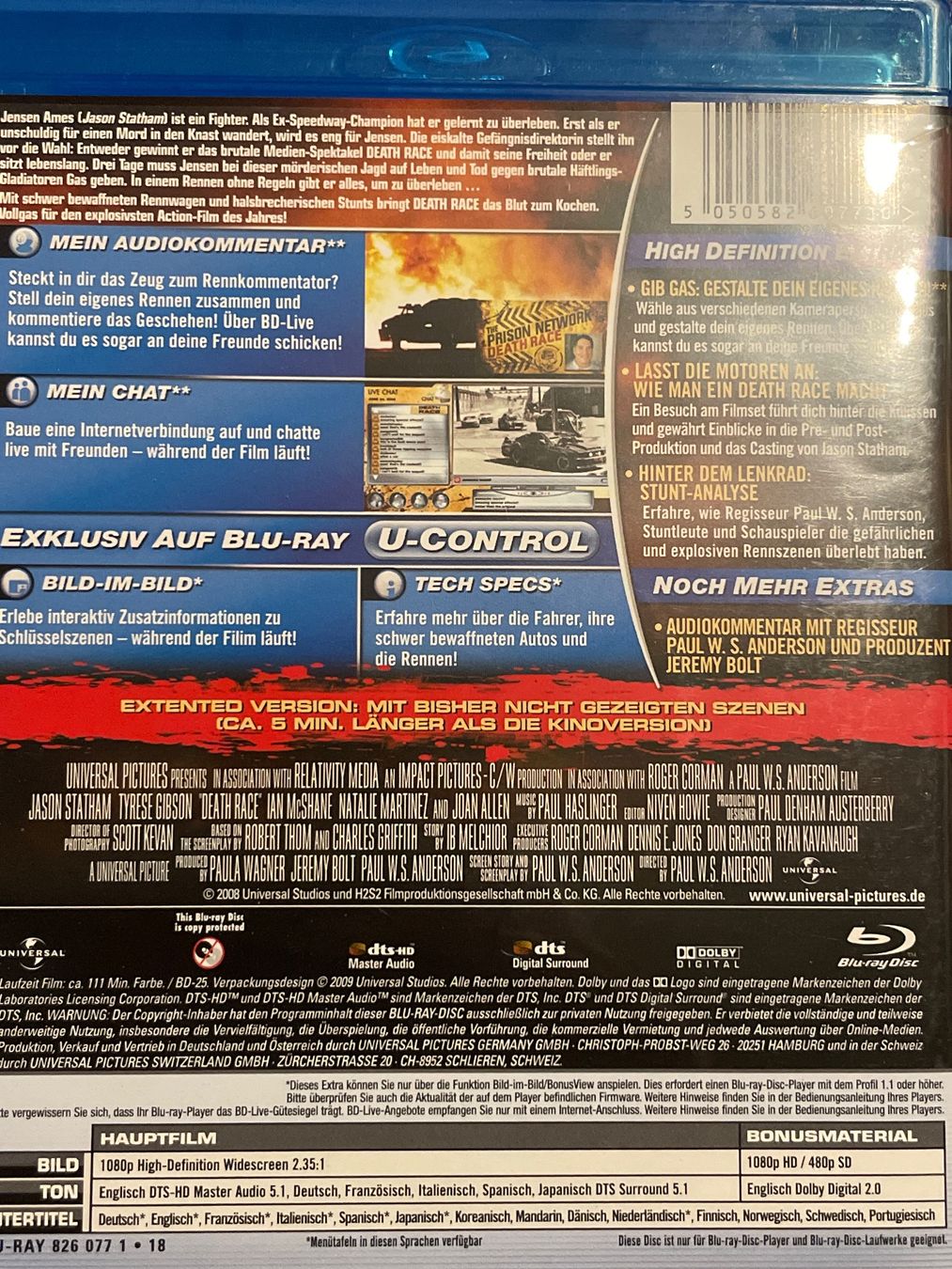 Tutti i DVDs: Death Race (2008) - Extended Version – Nuovo (secondo la descrizione) da Waldenburg venduto da Gonzo8 1