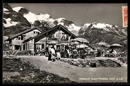AK Sustenpass, Susten-Passhöhe, Restaurant mit Terrasse und 