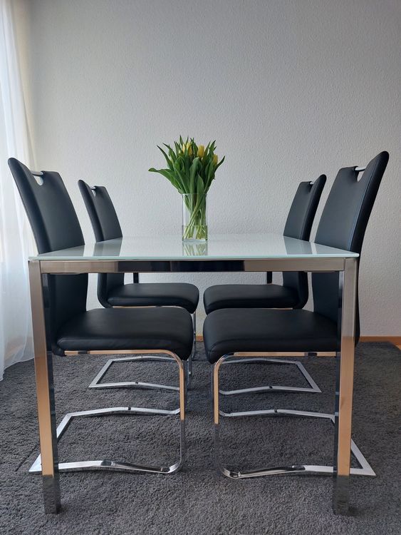TISCH + 4 STÜHLE SET IKEA MÖBEL BRAUN Kaufen auf Ricardo