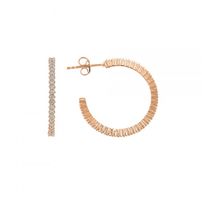 Ohrringe Creole Alliance Zirkonia roségold 925 Silber 22mm