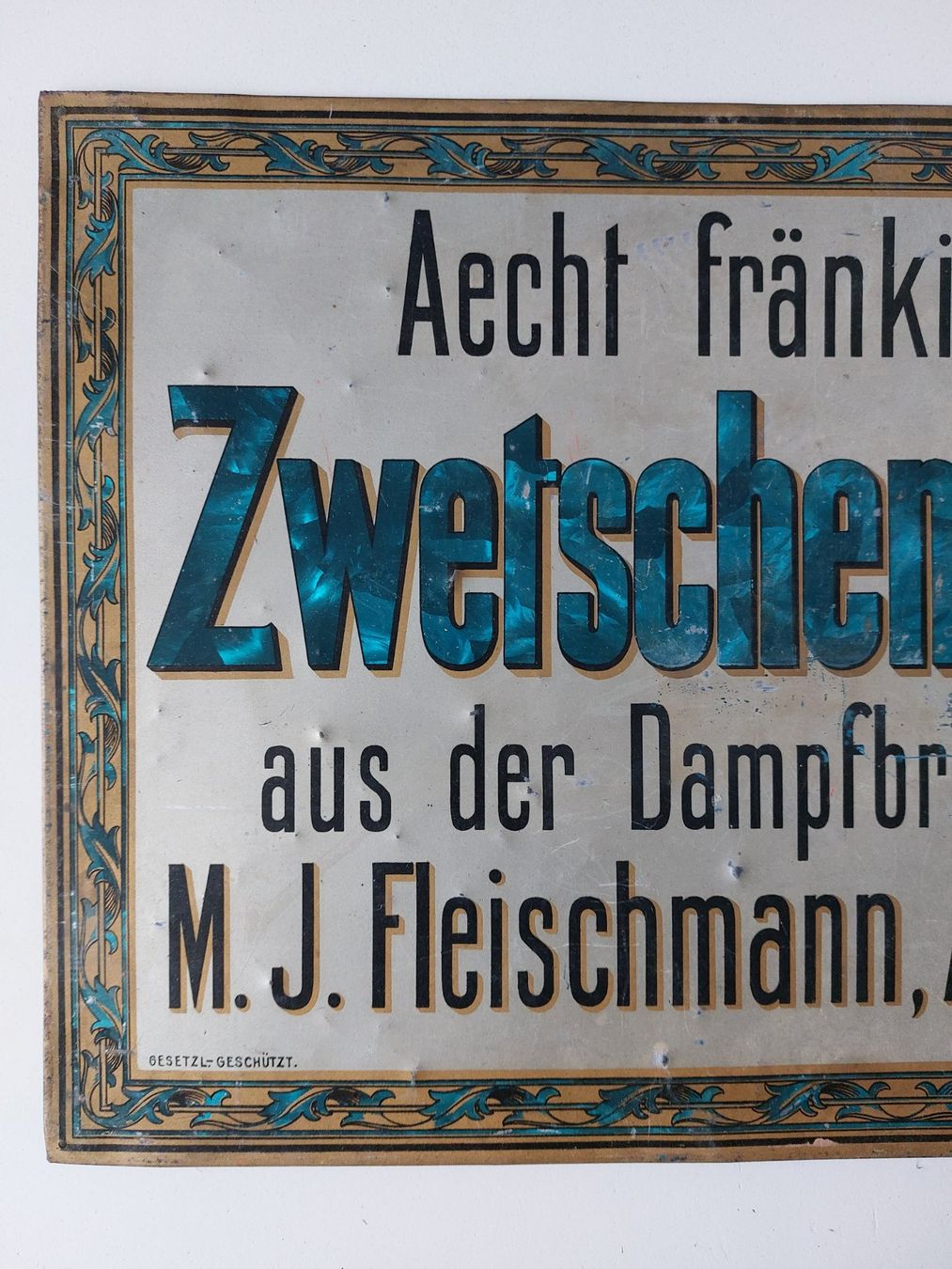 Feldschlösschen Insegne: Blechschild Zwetschenwasser plaque tôle – Usato da Schenkon venduto da Elbarto007 1