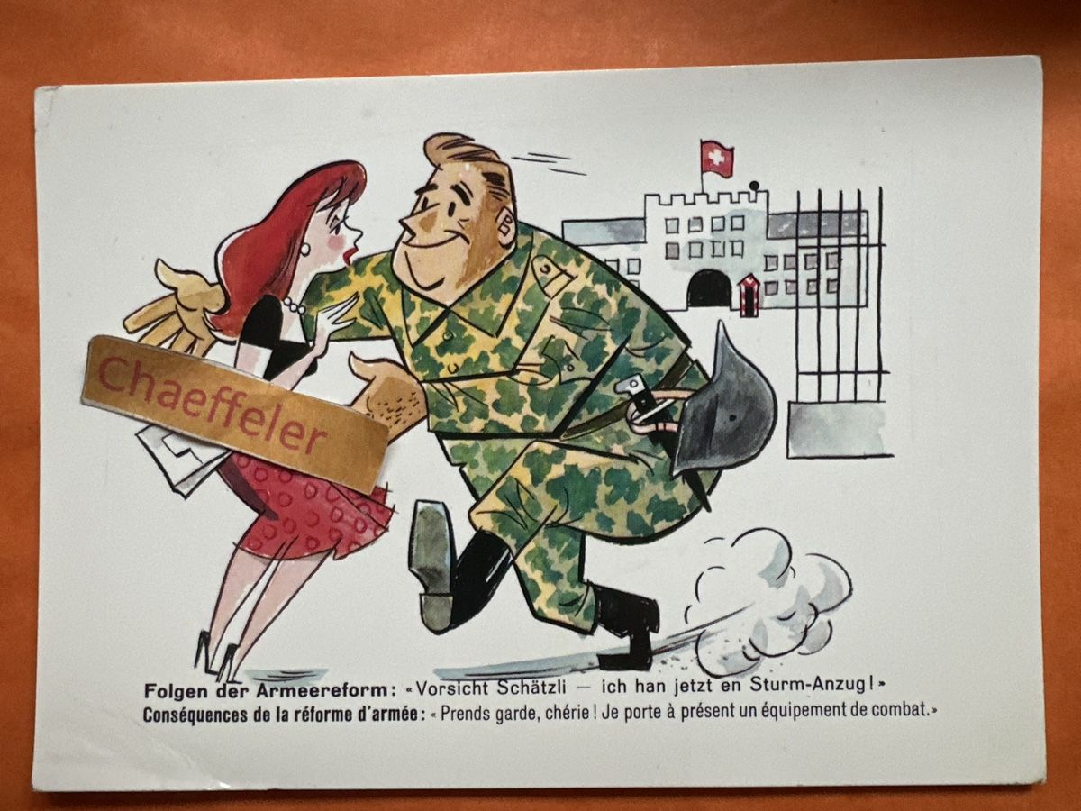 Cartoline postali: CH Armee Postkarten Humor. Feldpost – Usato da Zürich venduto da Chaeffeler