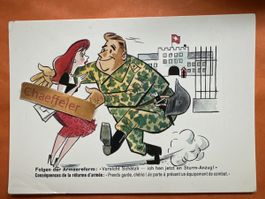CH Armee Postkarten Humor. Feldpost