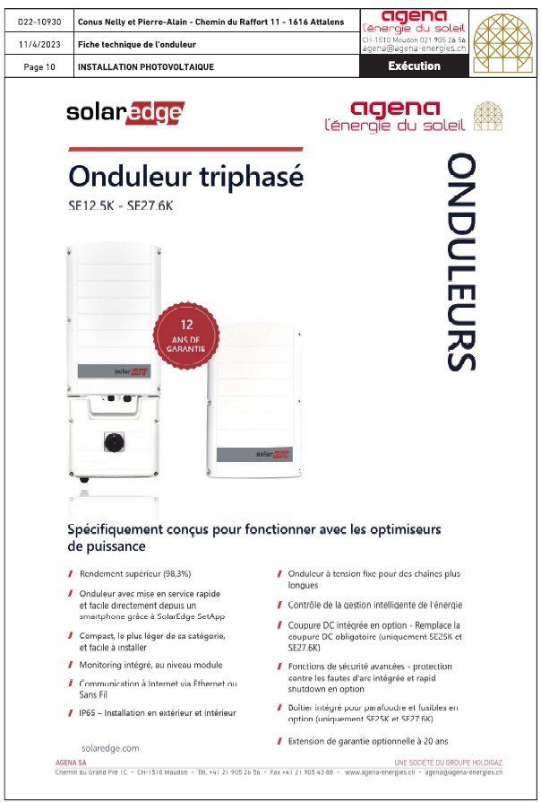 SolarEdge Wechselrichter: Onduleur SolarEdge SE12,5K - SE27,6K – Gebraucht aus Attalens von con_7hjx 4