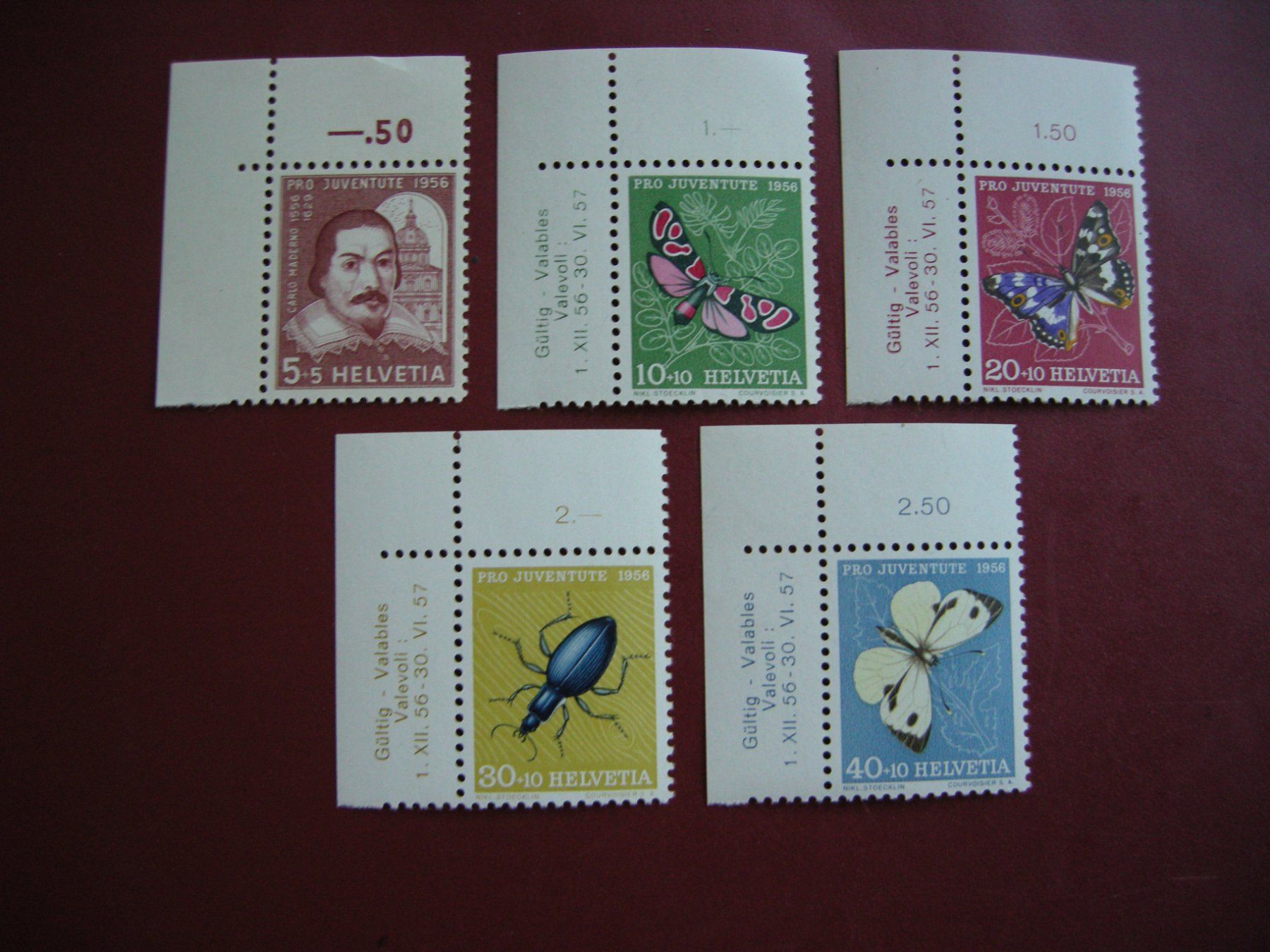 Tutti i francobolli: 1956, PRO JUVENTUTE POSTFRISCH/** mit Tabs – Usato da Eschenbach SG venduto da eDaisy