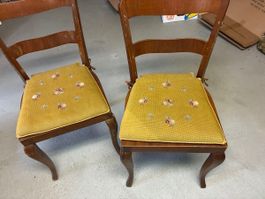 Esszimmerstühle HolStuhl mit Blumenmuster Sitz 2 Stück