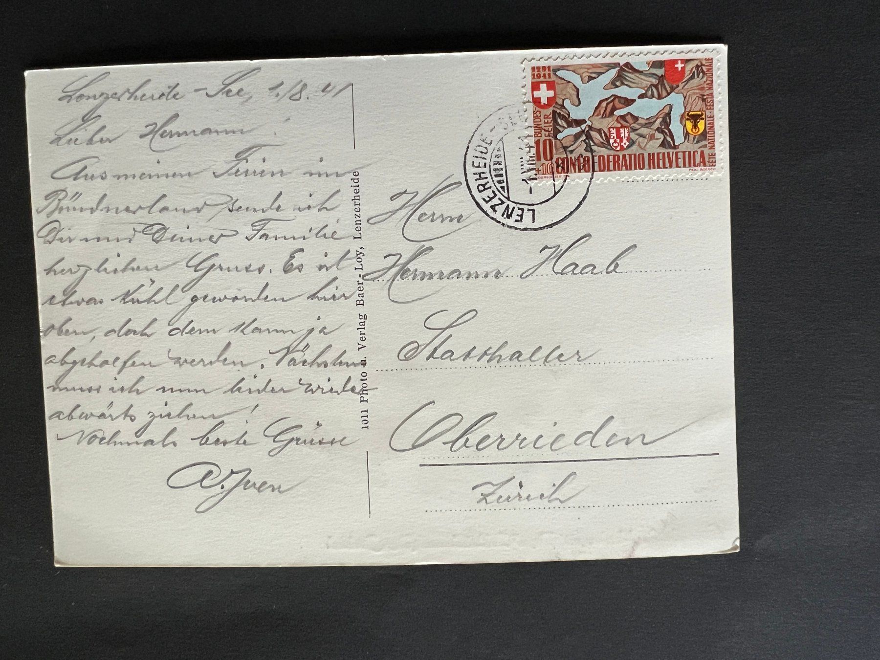 Ansichtskarten: AK Lenzerheide 1941   (V737) – Gebraucht aus Hinwil von Sidi4 1