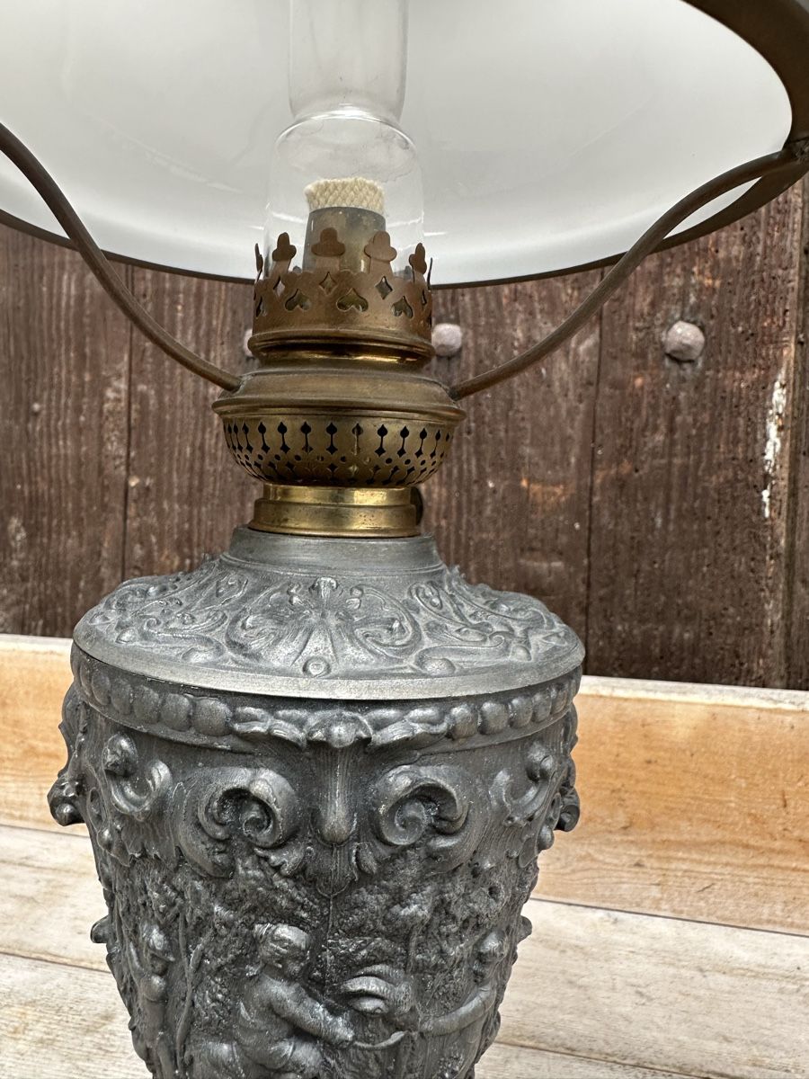 Lampade: Antike Jugendstil Petroleumlampe – Usato da Villmergen venduto da Bezdupe 2
