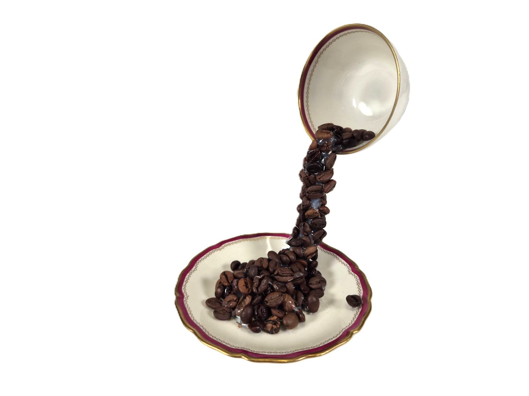 Tutte le decorazioni: Schwebende Kaffeetassen-Skulptur mit Kaffeebohnen – Usato da Wil SG venduto da Restwert_Wil 1