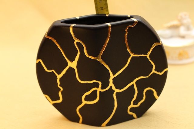Vasi & Recipienti: Vase schwarz, Kintsugi – Usato da Muri b. Bern venduto da rasastro