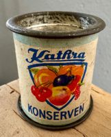 Kleine alte Blechdose für Verkaufsladen Kathra Konserven