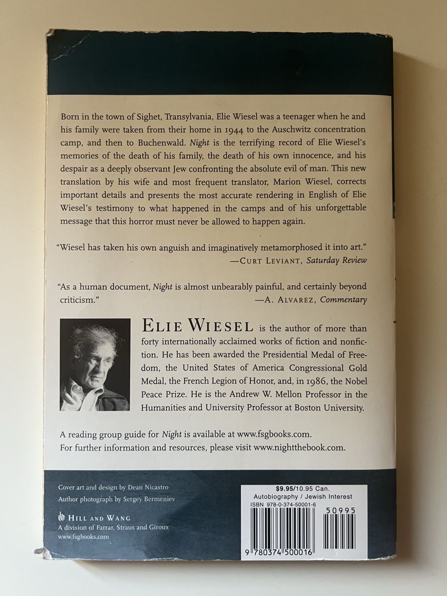 Bücher: Elie Wiesel - Night (EN) – Gebraucht aus Valeyres-sous-Ursins von ansuz_001 1