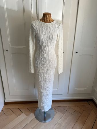 Maxikleid offweiss figurbetont 34