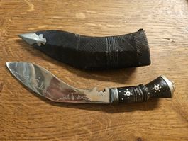 Kukri-Messer mit Lederscheide, Vintage Sammlerstück (i2)