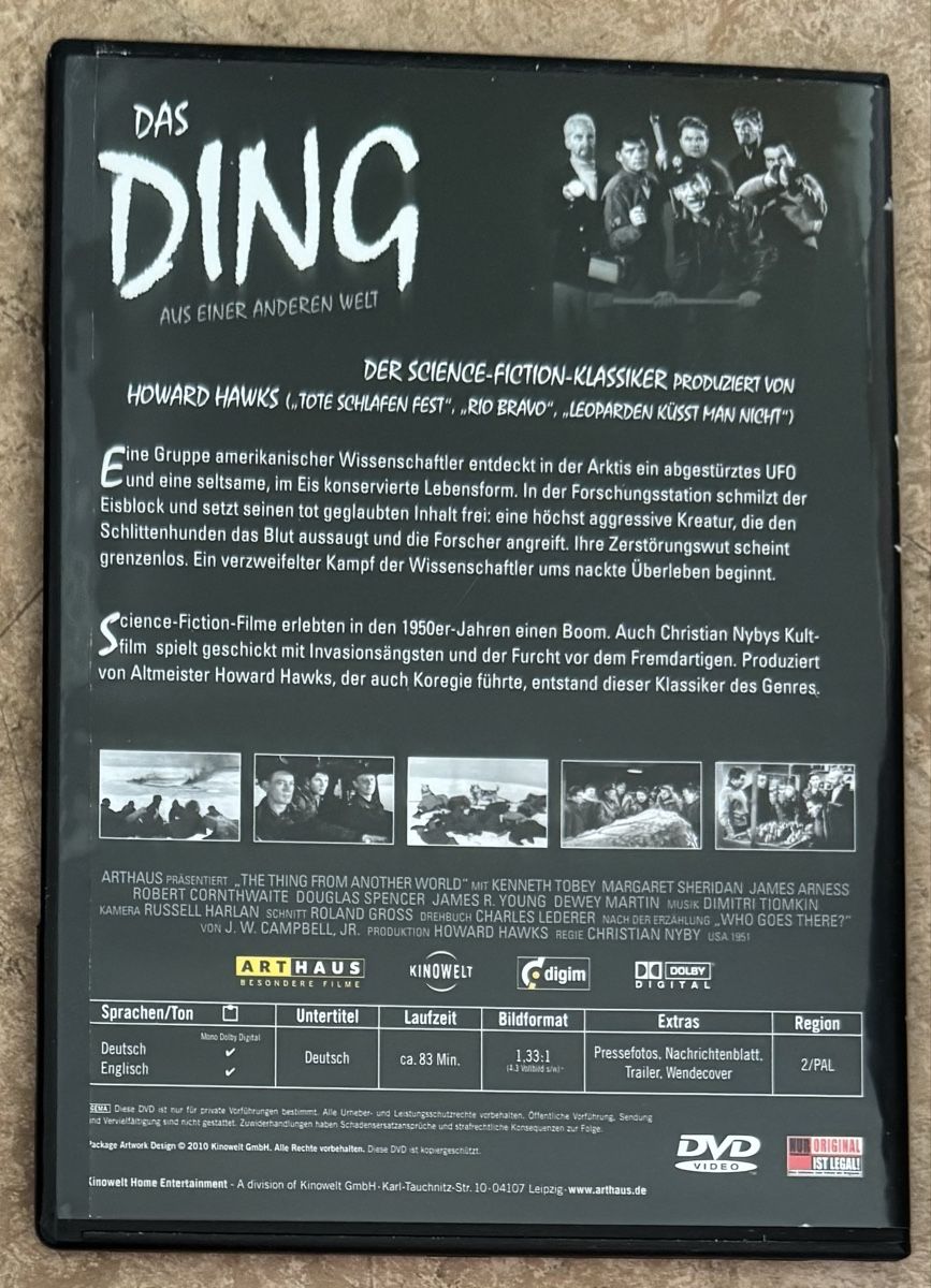 Alle DVDs: DAS DING AUS EINER ANDEREN WELT  – Neu (gemäss Beschreibung) aus Dietikon von AndreaSch01 1