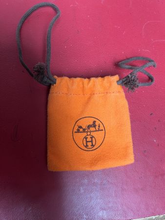 Kleines Stoffsäckli Hermès, orange, 8.5x9 cm